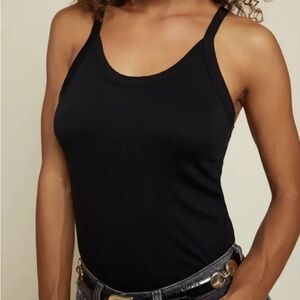 Nation LTD Rebecca Organic Pima Cotton Strappy Tank Black Size XS